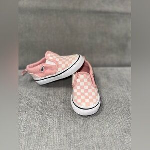 Toddler pink checkered vans